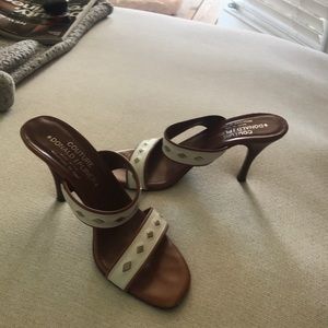 Donald J Pliner Couture Leather Mule Sandals 7.5